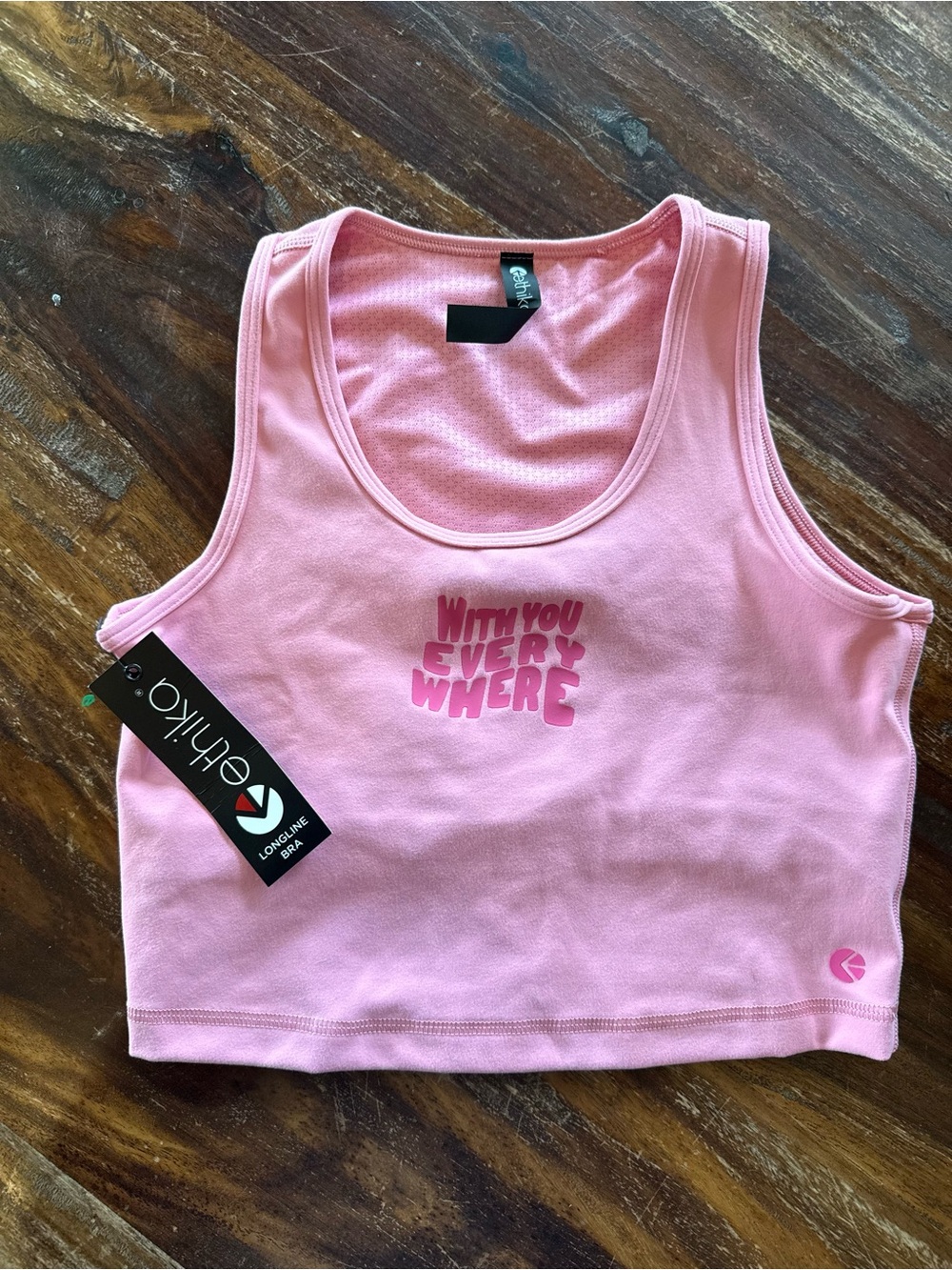 ethika Pink Graphic Cropped Tank Top